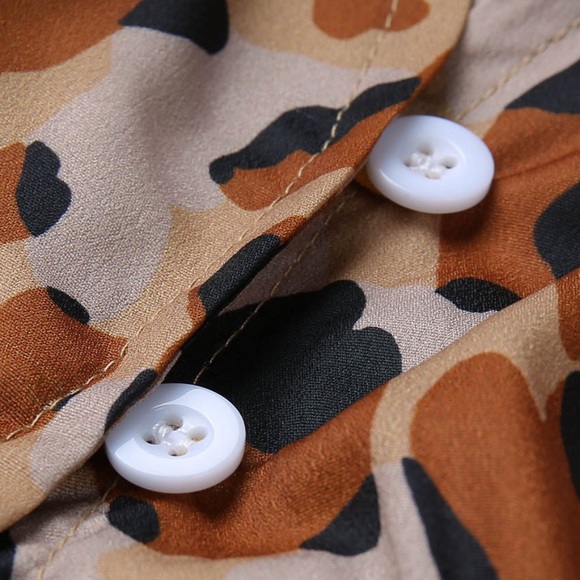 Leopard print boho button up cami midi dress - Picture 7 of 7